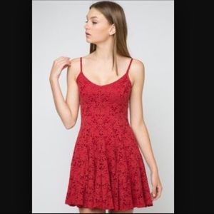 Flowy Brandy Melville Red Lace Dress